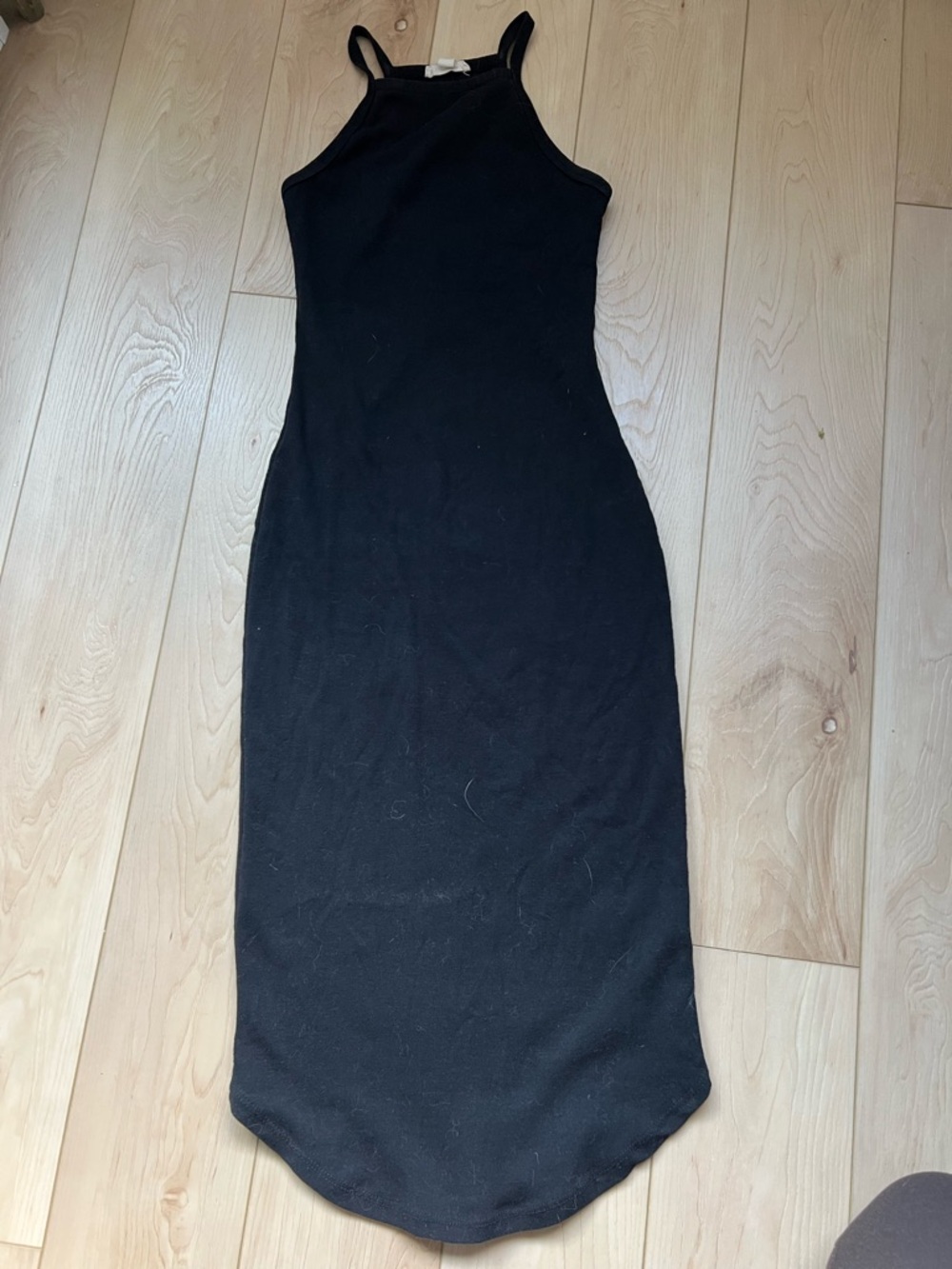 silence + noise Black Ribbed Halter Midi Dress